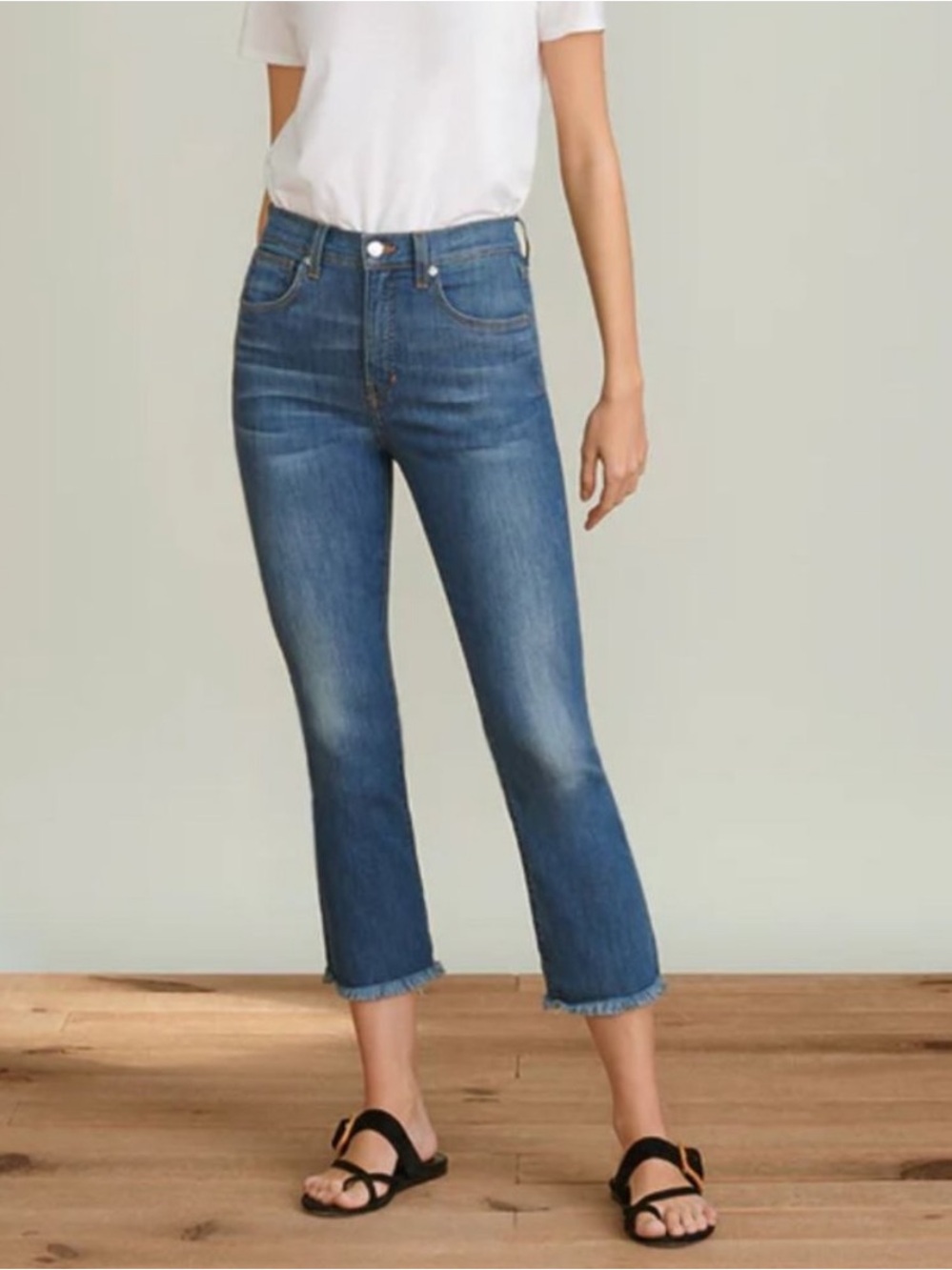 Veronica Beard Carly Kick Flare High Rise Jeans in Sunrise Size 28